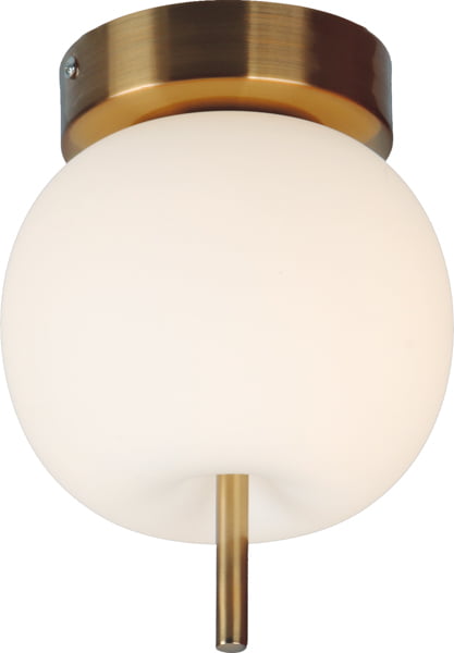 Luminária Plafon de sobrepor Apple Starlux PL-SU31098-1 C/ Globo Leitoso Fechado 1L G9 Ø160x220mm - Brass