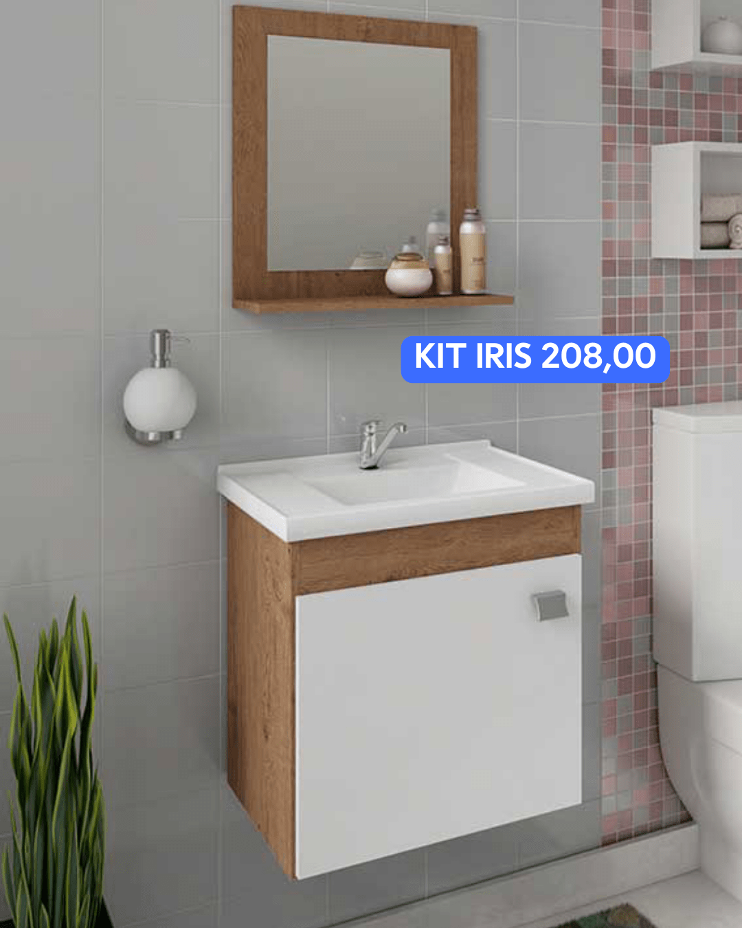 KIT ÍRIS DE ARMÁRIO E ESPELHEIRA