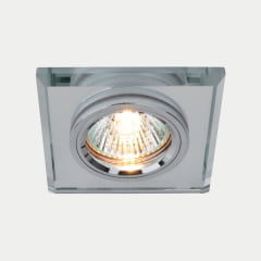 Luminária / Spot Embutir Starlux RG005B-CH C/ Espelho Transparente 1L GU10 Dicroica/PAR16 80x80x10mm